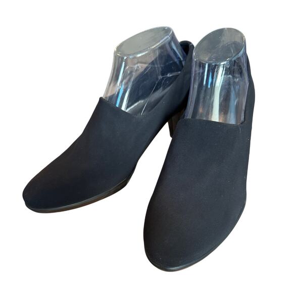 ECCO Sculptured 45 Black‎ Fabric Block Heel Pumps Leather Lined EUC 9.5/40 - Picture 3 of 9